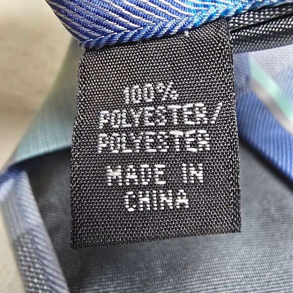 MADISON MENS BLUE PLAID TIE, 100% POLYESTER, NEW WITH TAGS - Picture 5 of 7